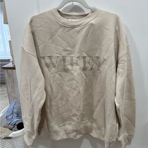 Cream Wifey women crew neck